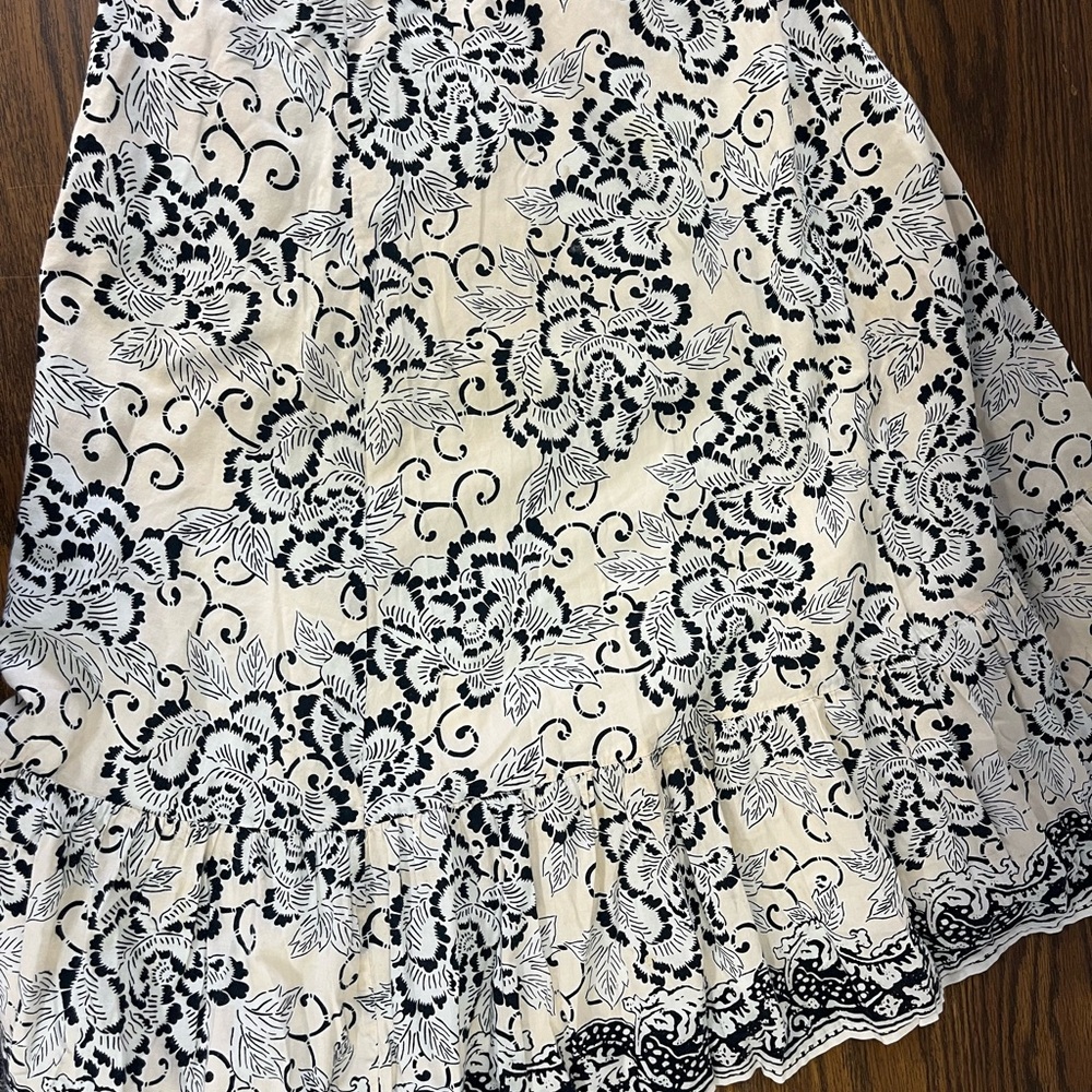 Black and White Ruffled A-Line Skirt for Cocktail Events